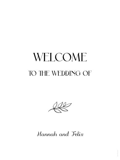 Wedding Signs Subtle Sprig White - Front