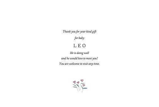 Baby Thank You Cards Woodland Wreath (Landscape) 4 pages White - Page 3