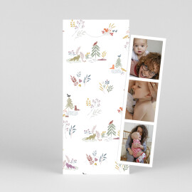 Baby Thank You Cards Watercolour Woodland (bookmark) white