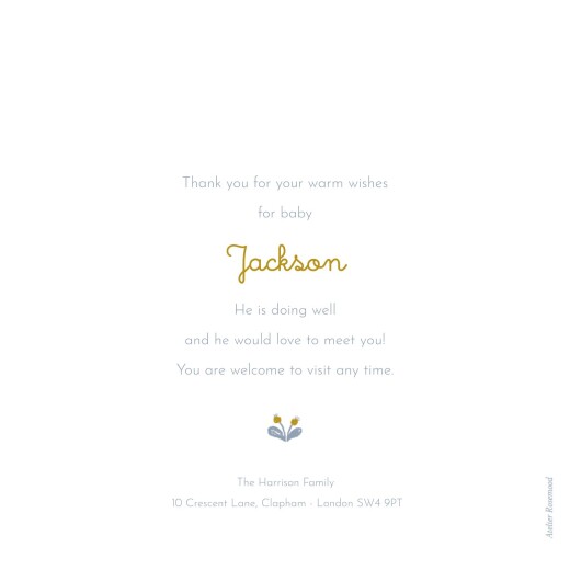 Baby Thank You Cards Liberty Squirrel (4 Pages) Blue - Page 3