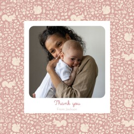 Baby Thank You Cards Liberty Squirrel (4 Pages) Pink