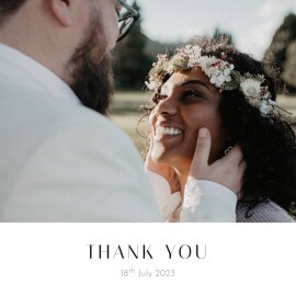 Wedding Thank You Cards Gold Heart White