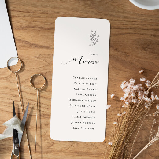 Wedding Table Plan Cards Budding Branch Beige - View 2