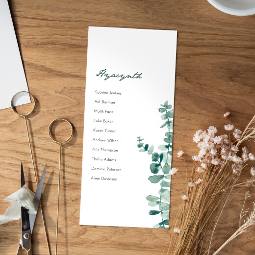 Wedding Table Plan Cards Eucalyptus White - View 2