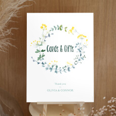 Wedding Signs Watercolour Meadow Yellow