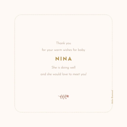 Baby Thank You Cards Sweet liberty (4 pages) Pink - Page 3