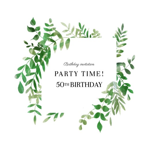 Birthday Invitations Cascading Canopy Green - Front
