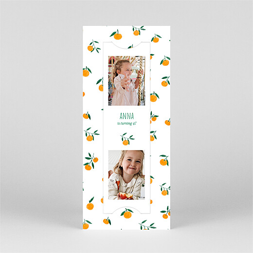 Kids Party Invitations The Golden Orchard (bookmark) Orange - View 2