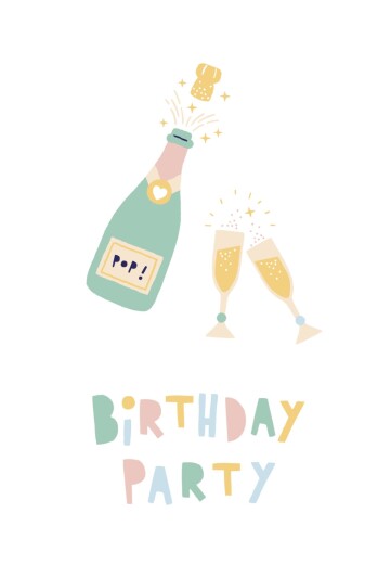 Birthday Invitations Raise a glass Pastel - Front