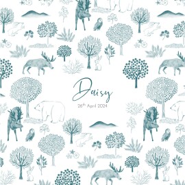 Baby Announcements Woodland Wishes (4 pages) Blue