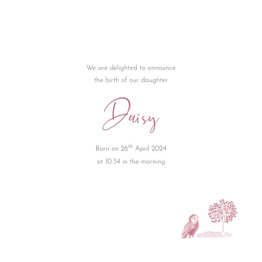 Baby Announcements Woodland Wishes (4 pages) Pink - Page 3