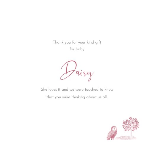 Baby Thank You Cards Woodland Wishes (4 pages) Pink - Page 3