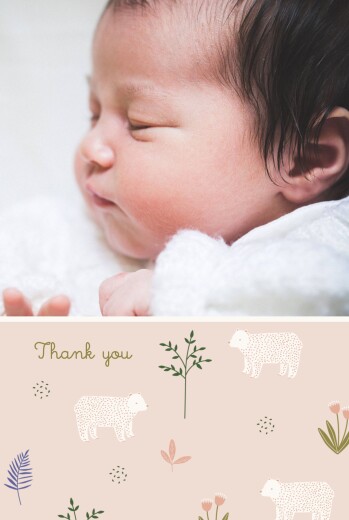Baby Thank You Cards My Little Bear (4 pages) Portrait Pink - Page 1