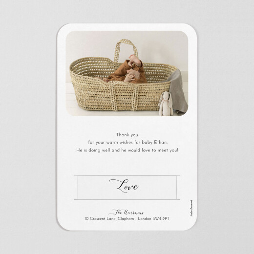 Baby Thank You Cards Tender Moments (Keepsake) White - View 3