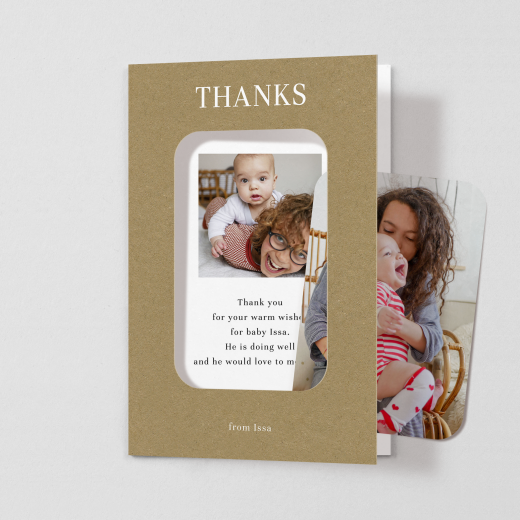 Baby Thank You Cards Magazine (Window) Kraft - View 1