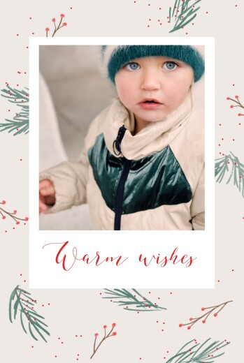 Christmas Cards Winter Winds (Portrait) Beige - Front