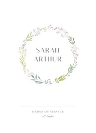 Wedding Order of Service Booklet Covers Watercolour Woodland beige