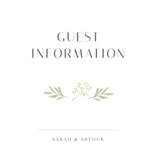 Guest Information Cards Watercolour Woodland White