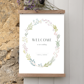 Wedding Signs Watercolour Woodland White