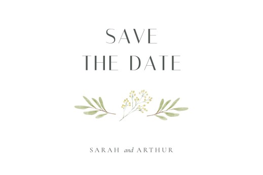 Save The Dates Watercolour Woodland Beige - Front