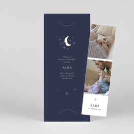 Baby Thank You Cards Celestial (Bookmark) Blue
