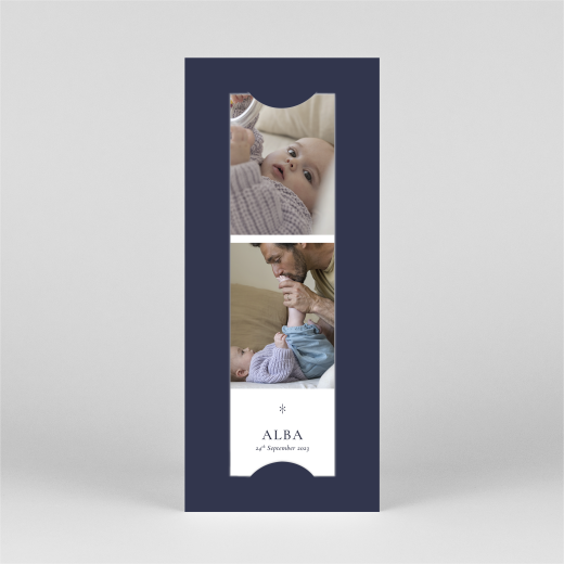 Baby Thank You Cards Celestial (Bookmark) Blue - View 2