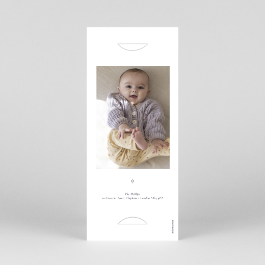 Baby Thank You Cards Celestial (Bookmark) Blue - View 4