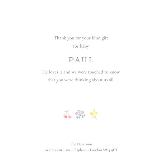 Baby Thank You Cards Summer Fruits (photos) white - Page 3