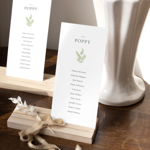 Wedding Table Plan Cards Enchanted Greenery Wite - View 2