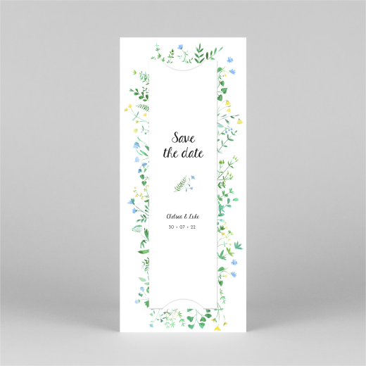 Save The Dates Floral frame (bookmark) white - View 3