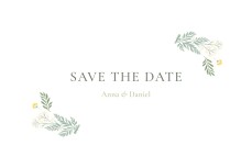 Save The Dates Enchanted Greenery (Landscape) White