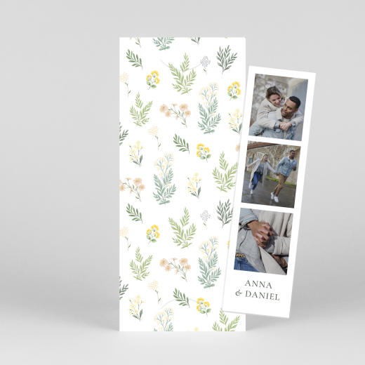 Save The Dates Enchanted Greenery (bookmark) White - View 1