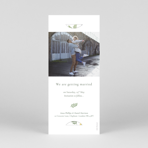 Save The Dates Enchanted Greenery (bookmark) White - View 4