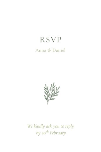 RSVP Cards Enchanted Greenery (Portrait) White - Front