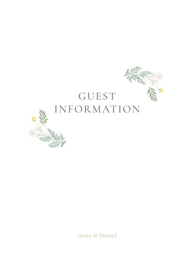Guest Information Cards Enchanted Greenery (Portrait) White - Front