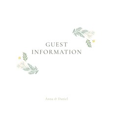 Guest Information Cards Enchanted Greenery White