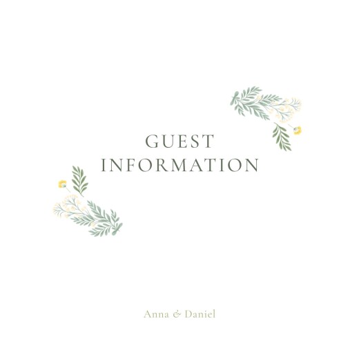 Guest Information Cards Enchanted Greenery White - Front