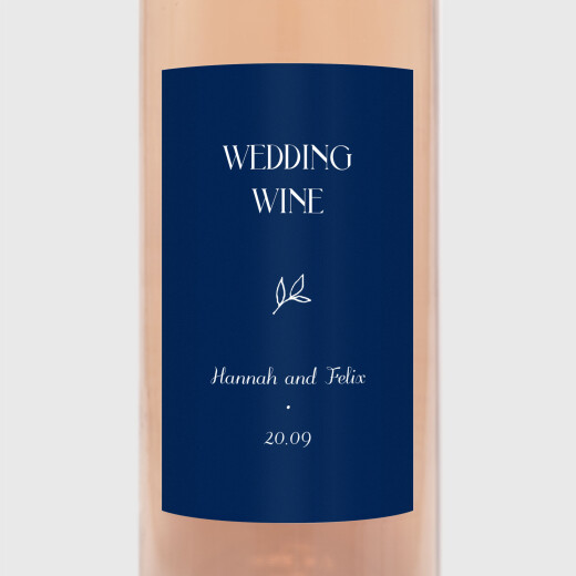 Wedding Wine Labels Subtle Sprig Bue - View 1
