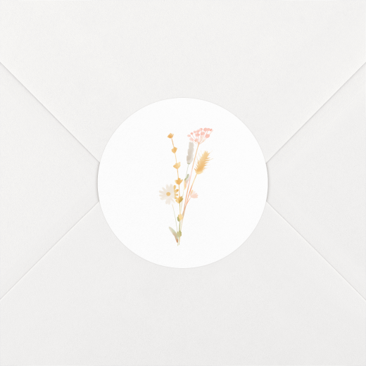 Wedding Envelope Stickers Bohemian Garden White - View 1