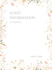 Guest Information Cards Bohemian Garden (Portrait) White