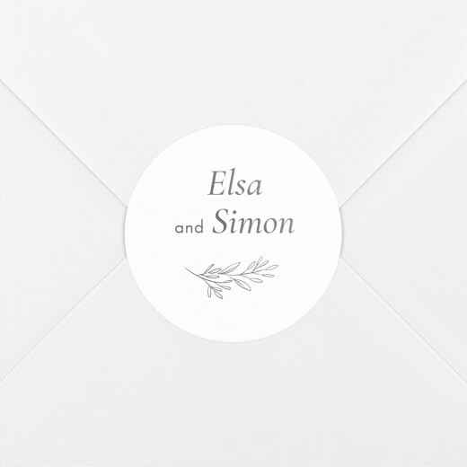 Wedding Envelope Stickers Poetic Grey - View 1