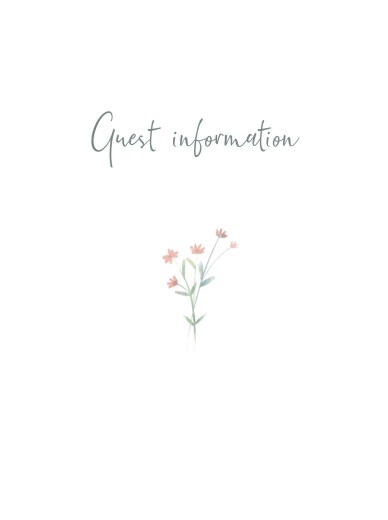 Guest Information Cards Wildflower Wreath (Portrait) Pink - Front