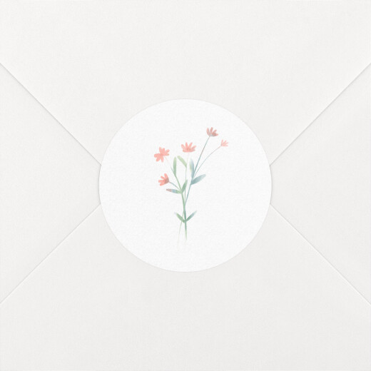 Wedding Envelope Stickers Wildflower Wreath Pink - View 1