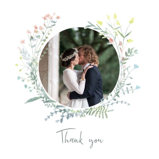 Wedding Thank You Cards Wildflower Wreath (4 pages) Pink - Page 1