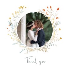 Wedding Thank You Cards Wildflower Wreath (4 pages) Ocher