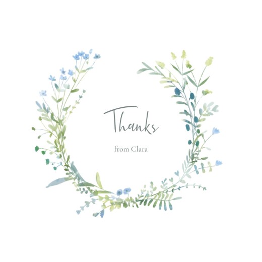 Baby Thank You Cards Wildflower Wreath (4 pages) Blue - Page 1