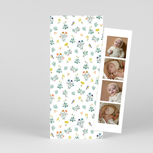 Baby Thank You Cards Enchanted Greenery (bookmark) White - View 1