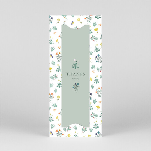 Baby Thank You Cards Enchanted Greenery (bookmark) White - View 3