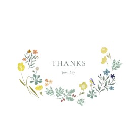 Baby Thank You Cards Enchanted Greenery (4 Pages) White