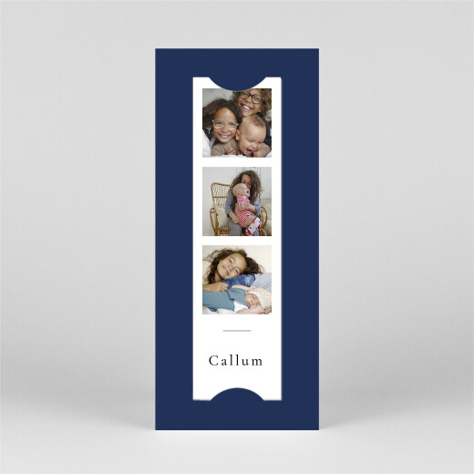Baby Announcements Pastel Pictos (Bookmark) Blue - View 3